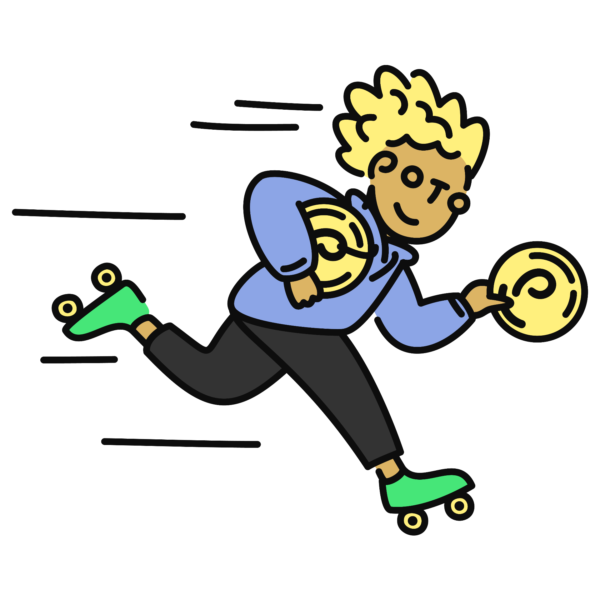 Personnage Poto en roller